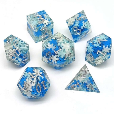 تاس رزینی شفاف عملی محکم، تاس RPG لبه تیز مقاوم در برابر سایش