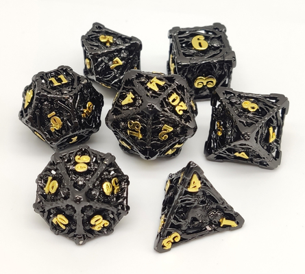 ست تاس RPG فلزی عملی با دست جلا داده شده برای بازی های DND و MTG