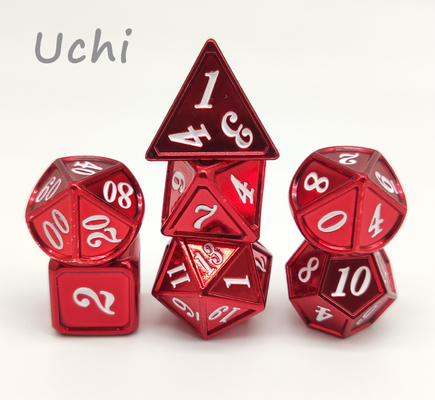 تاس RPG فلزی با لبه‌های تیز 7 تکه با دست ریخته شده