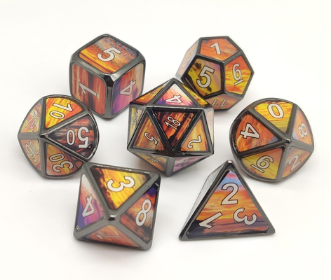 Handcraft Polyhedron Mini RPG Dice مواد آلیاژ روی برای مجموعه