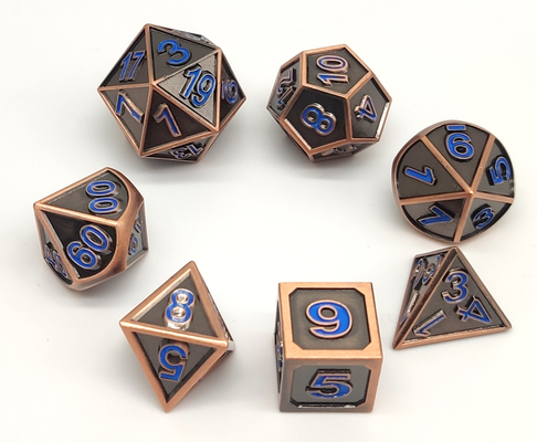 آلیاژ روی DND Mini RPG تاس ست 7 عددی چند وجهی مقاوم در برابر سایش