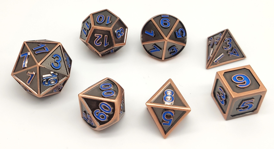آلیاژ روی DND Mini RPG تاس ست 7 عددی چند وجهی مقاوم در برابر سایش