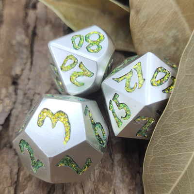 مجموعه تاس‌های RPG دقیق Dice7 برای بازی‌های رومیزی فلزی چند وجهی