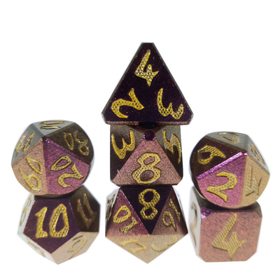 بازی با ورق RPG تاس Set ZincFor Dungeons And Dragons​ Metal Polyhedral Black