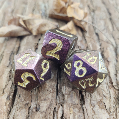 بازی با ورق RPG تاس Set ZincFor Dungeons And Dragons​ Metal Polyhedral Black