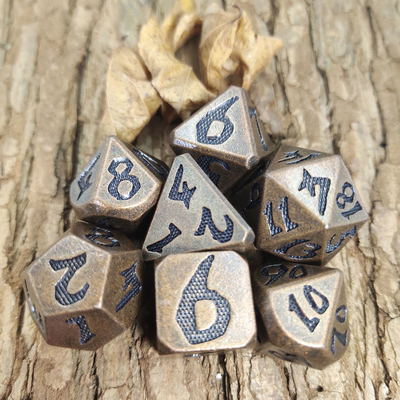 Affirm Card Made Dice Copper Sets Dice Set بی بو برای مجموعه چند وجهی