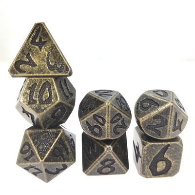 مینی RPG Dice DND RPG تاس بادوام برای سیاه چال ها و اژدها Aurichalceous چند وجهی