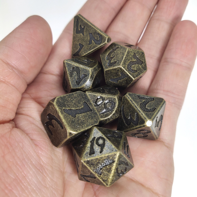 مینی RPG Dice DND RPG تاس بادوام برای سیاه چال ها و اژدها Aurichalceous چند وجهی