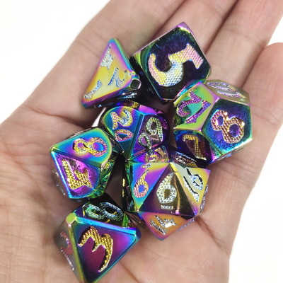 مجموعه تاس چندوجهی مقاوم در برابر سایش RPG رومیزی محکم تراشه پوکر، خیره کننده برای بازی RPG