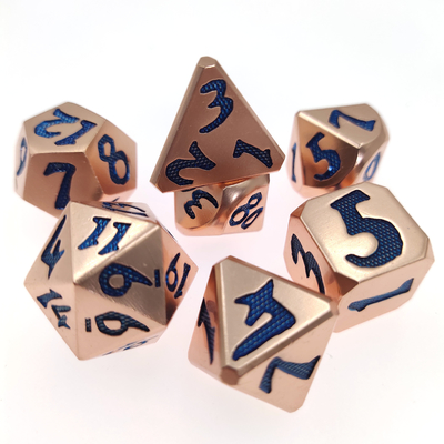 ست تاس RPG دست ساز تاس قابل حمل چند وجهی ست فلزی لوکس آلیاژ روی
