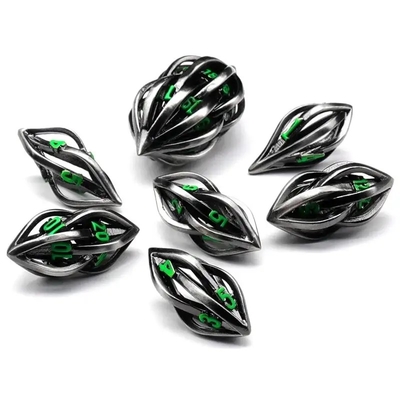 چاپ سه بعدی Cthulhu هول متال Dice 7Piece Set Dragon And Dungeon DND RPG