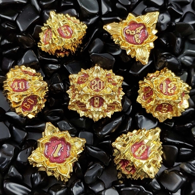 Lotus Metal Dice Set DND Dungeons And Dragons TRPG بازی تخته ای D6