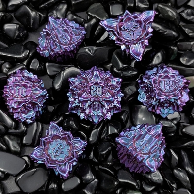 Lotus Metal Dice Set DND Dungeons And Dragons TRPG بازی تخته ای D6