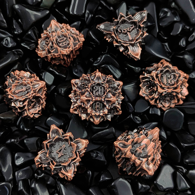 Lotus Metal Dice Set DND Dungeons And Dragons TRPG بازی تخته ای D6
