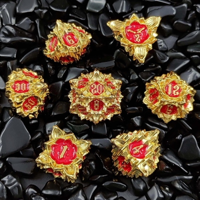 Lotus Metal Dice Set DND Dungeons And Dragons TRPG بازی تخته ای D6