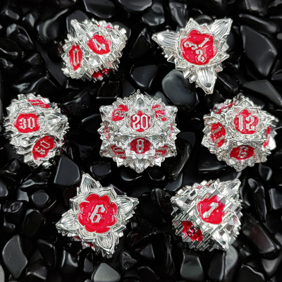 Lotus Metal Dice Set DND Dungeons And Dragons TRPG بازی تخته ای D6