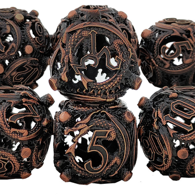 Longkong Circle Metal Dice Set DND Dungeon And Multi -Noodle بازی شطرنج RPG