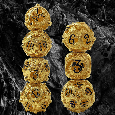 Longkong Circle Metal Dice Set DND Dungeon And Multi -Noodle بازی شطرنج RPG
