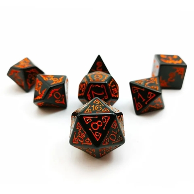 پکیج پکیج رزین پلی مدیا 7PCS RPG پکیج D4 D6 D8 D10 D12 D20 D20