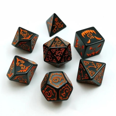 پکیج پکیج رزین پلی مدیا 7PCS RPG پکیج D4 D6 D8 D10 D12 D20 D20