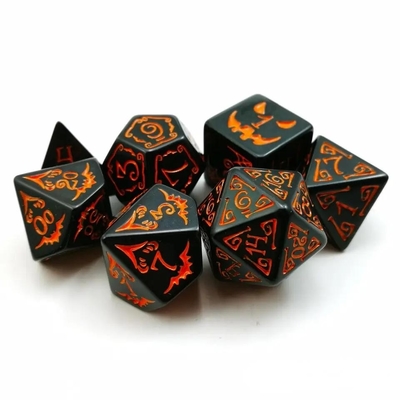 پکیج پکیج رزین پلی مدیا 7PCS RPG پکیج D4 D6 D8 D10 D12 D20 D20