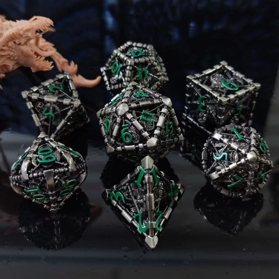 Antique Hollow Metal Dice Suite Dragon And Underground City Board Game DND RPG بازی های تخته ای DND