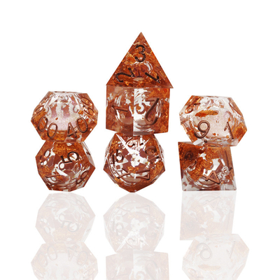 رنگ زرد Flurry Line RPG Resin Dice Set Krusu DND برای هدیه و جمع آوری