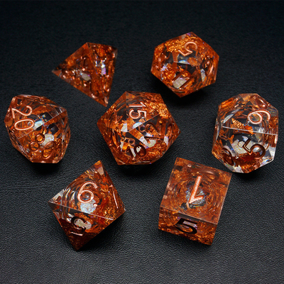 رنگ زرد Flurry Line RPG Resin Dice Set Krusu DND برای هدیه و جمع آوری