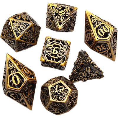 Chongtian Snake Hollow Metal Dice Set Multi -Faceted Table Game #Dnd#Rpg#Coc بازی روی میز چند جنبه ای