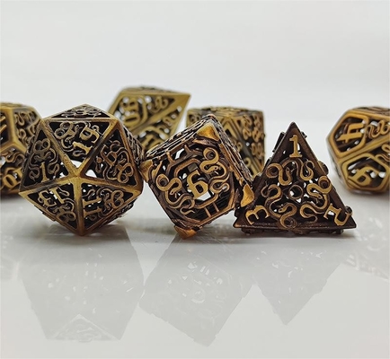 Chongtian Snake Hollow Metal Dice Set Multi -Faceted Table Game #Dnd#Rpg#Coc بازی روی میز چند جنبه ای