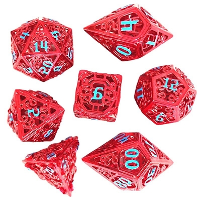 Chongtian Snake Hollow Metal Dice Set Multi -Faceted Table Game #Dnd#Rpg#Coc بازی روی میز چند جنبه ای