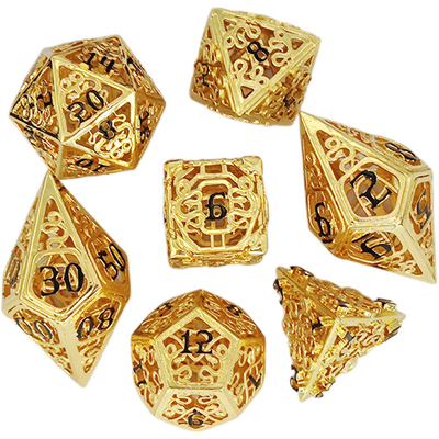 Chongtian Snake Hollow Metal Dice Set Multi -Faceted Table Game #Dnd#Rpg#Coc بازی روی میز چند جنبه ای