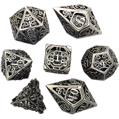 Chongtian Snake Hollow Metal Dice Set Multi -Faceted Table Game #Dnd#Rpg#Coc بازی روی میز چند جنبه ای