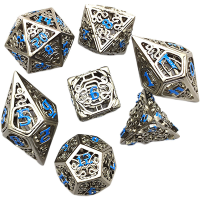 Chongtian Snake Hollow Metal Dice Set Multi -Faceted Table Game #Dnd#Rpg#Coc بازی روی میز چند جنبه ای