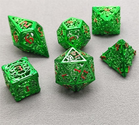 Chongtian Snake Hollow Metal Dice Set Multi -Faceted Table Game #Dnd#Rpg#Coc بازی روی میز چند جنبه ای
