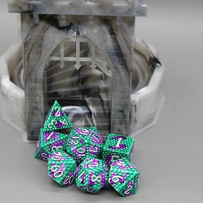 پيتون Texture Metal Dice Set Multi Face Desktop Game#Dnd#Coc