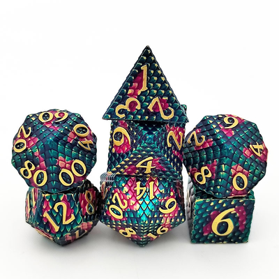 پيتون Texture Metal Dice Set Multi Face Desktop Game#Dnd#Coc