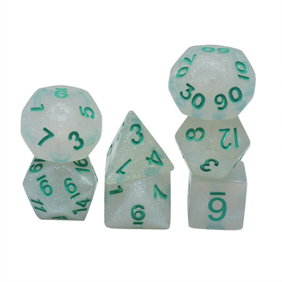 ريزين بلوند کریستال RPG Dice دست سازي ريزين Polyhedral Dice