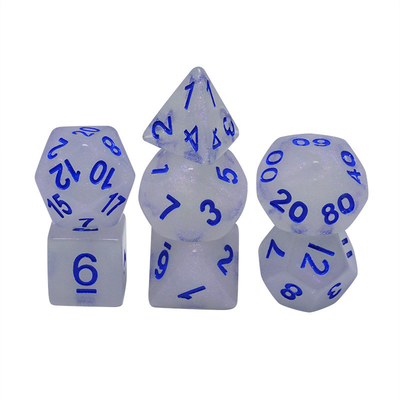 ريزين بلوند کریستال RPG Dice دست سازي ريزين Polyhedral Dice