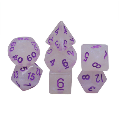 ريزين بلوند کریستال RPG Dice دست سازي ريزين Polyhedral Dice