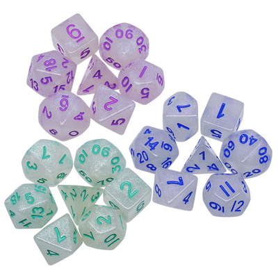 ريزين بلوند کریستال RPG Dice دست سازي ريزين Polyhedral Dice
