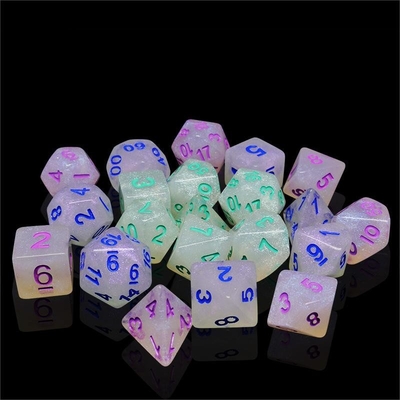 ريزين بلوند کریستال RPG Dice دست سازي ريزين Polyhedral Dice