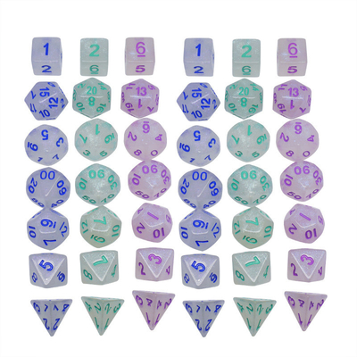 ريزين بلوند کریستال RPG Dice دست سازي ريزين Polyhedral Dice