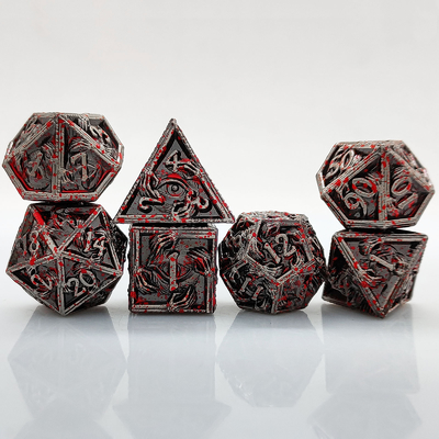 قطعات فلزی پولیدری 8 رنگ فعال TRPG Dungeons And Dragons