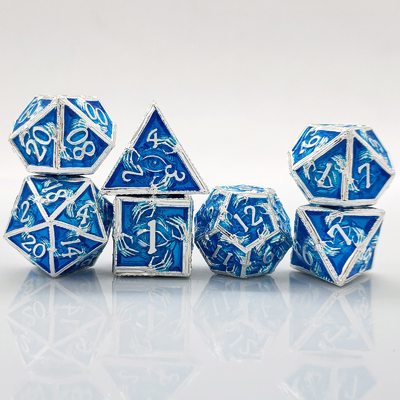 قطعات فلزی پولیدری 8 رنگ فعال TRPG Dungeons And Dragons