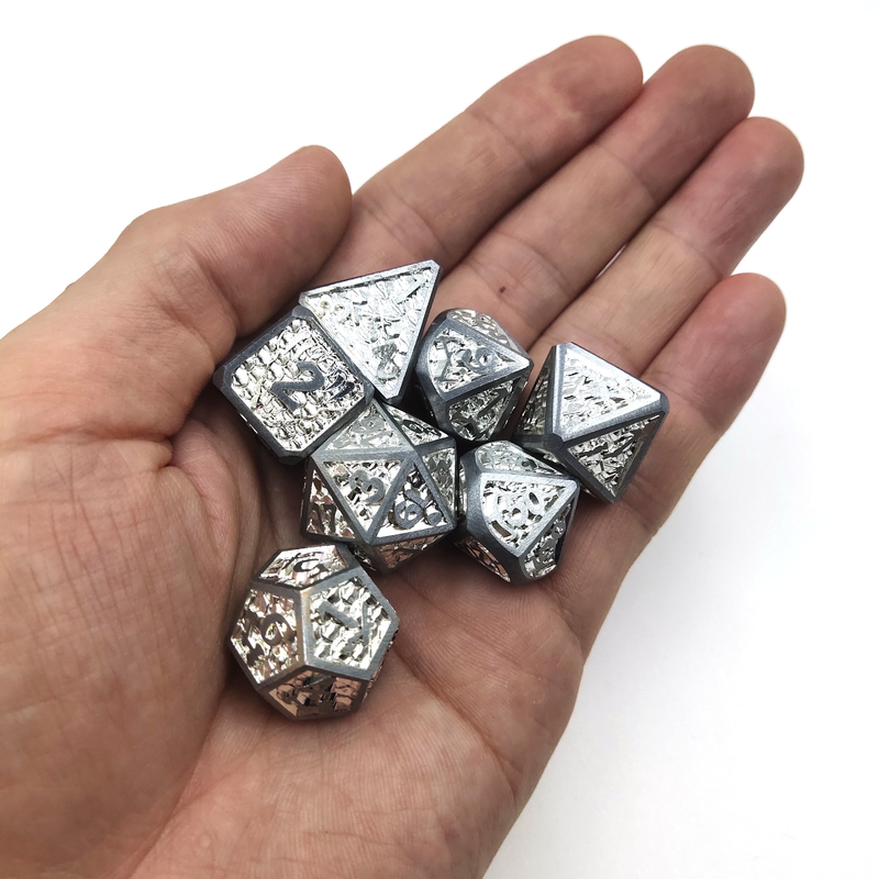 کارت Edge فلزی RPG تاس حک شده با دست بادوام برای Savage World Polyhedral