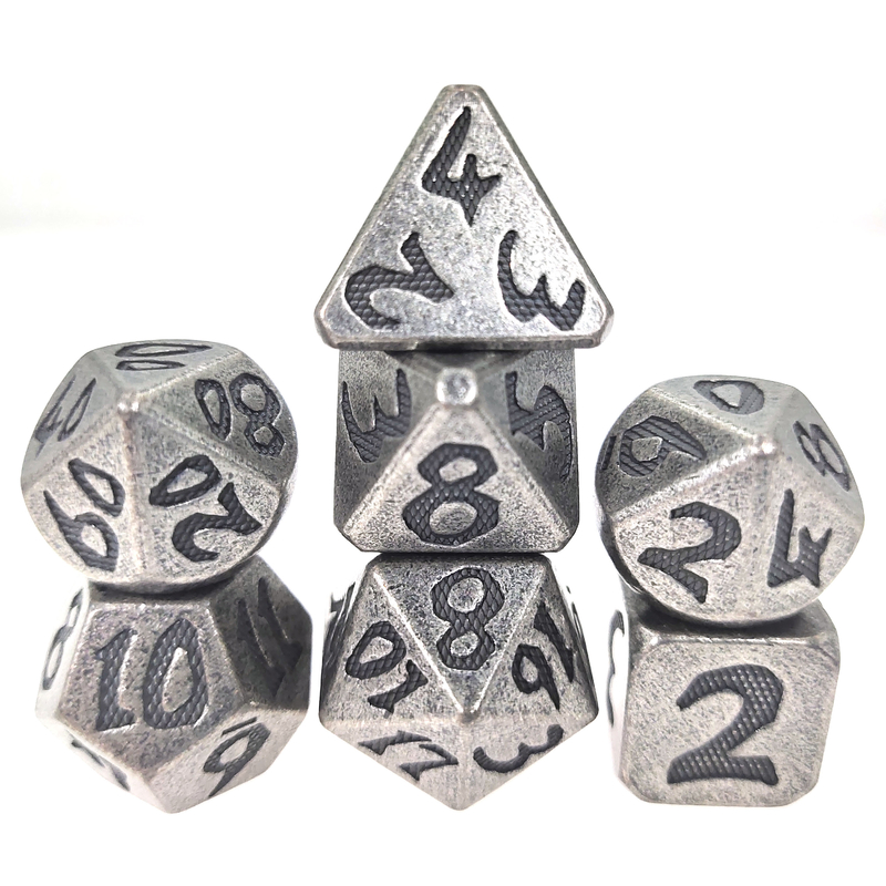 مجموعه تاس برای DND یا RPG تاس ست دست حک شده با وزن سبک فلز لوکس