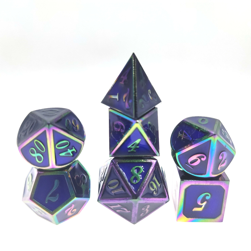 مجموعه تاس چند وجهی چند منظوره محکم 7 عددی اندازه 12 سانتی متری RPG تاس ست روی