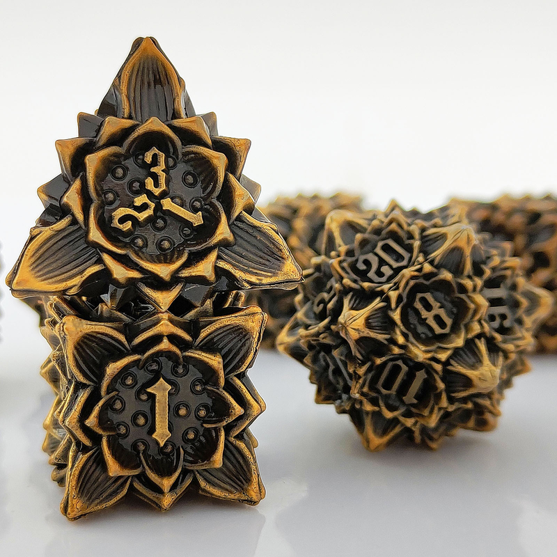 Lotus Metal Dice Set DND Dungeons And Dragons TRPG بازی تخته ای D6