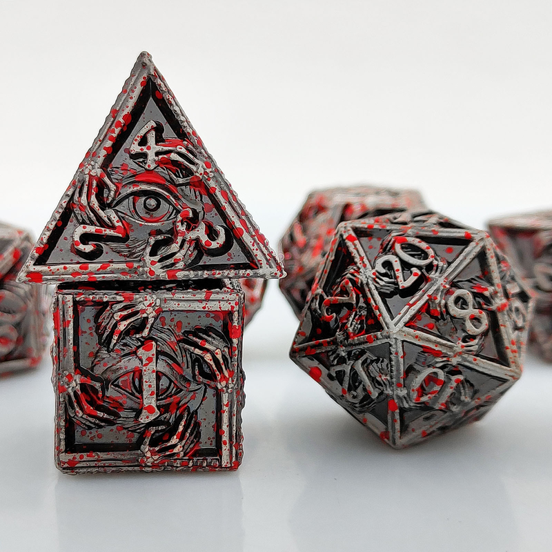 قطعات فلزی پولیدری 8 رنگ فعال TRPG Dungeons And Dragons